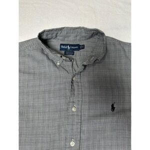 Ralph Lauren Yarmouth Mens‎ Button Down Shirt Plaid Checkered Long Sleeve